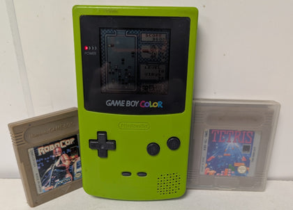 Nintendo Game Boy Color - Green & 3 Unboxed Games