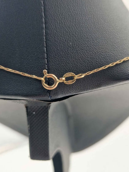 9ct Yellow Gold Thin Belcher Chain Necklace With 'K' Pendant - 2.19 Grams - 18