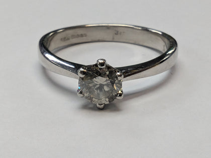 9CT WHITE GOLD ENGAGEMENT RING .50PTS PRESTON STORE