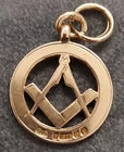 Antique 9ct Solid Gold Masonic Pendant Fob Hallmarked 1914 Birmingham