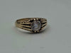9ct Yellow Gold Cubic Zirconia Single Stone Ring - 3.27 Grams - Size M