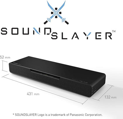 Panasonic SC-HTB01 SoundSlayer Gaming Speaker with Built-in Subwoofer (Dolby Atmos and DTS:X, Bluetooth, High-Resolution Audio, HDMI) - Black