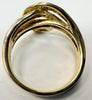 9ct Gold Loop ring with stones Size M