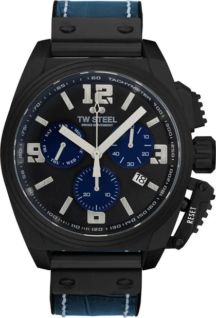 TW Steel Swiss Canteen Chronograph Watch Black TW1117 - NEW