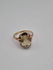 9ct Yellow Gold Ladies Cocktail Ring With Big Smokey Quartz Stone - Size P - 3.29 Grams