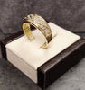 9ct Yellow & White Gold Diamond set Celtic Design Band Ring Size - 1