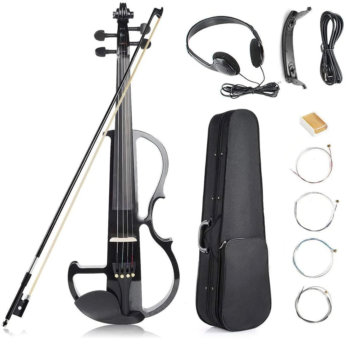 Kinglos 4 4 White Sunflower Colored Solid Wood Acoustic Electric Violin Kit With Ebony Fittings Full Size Ysds 1310