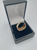 9CT Gold Ring with Unique Watch Band Like Side Style, CZ Stones on Front, 375 Hallmarked, 4.0Grams: Size: M