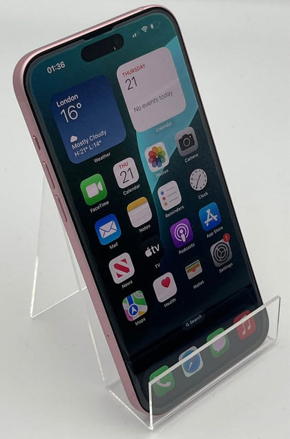 APPLE IPHONE 15 PLUS 128GB, PINK, UNLOCKED, UNBOXED, BATTERY CAP 100%