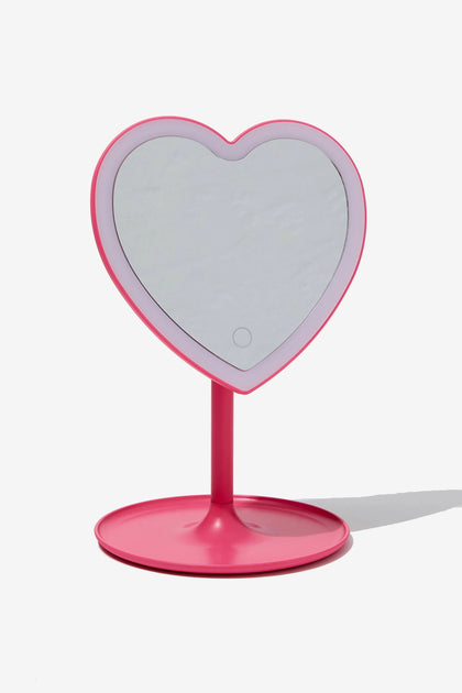 Typo - Shaped Mirror Desk Lamp - pink heart.