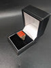 9ct Yellow Gold Signet Ring With Red Stones - Size T - 5.33 Grams