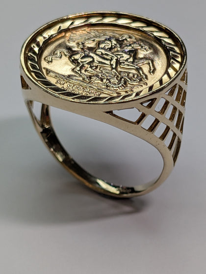 9ct Gold St George & Dragon Ring