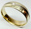 9ct Yellow gold wedding band ring with diamond size T