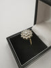 9CT Gold Floral Cubic Zirconia Ring, 4.5Grams, 375 Hallmarked, Size: M - BOXED