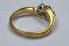 18ct Gold Ring Diamond + Sapphire Size K