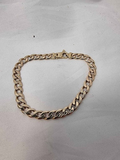 9ct Yellow Gold Curb Bracelet - 8.5
