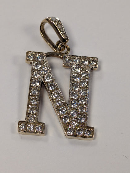 9ct Gold Letter N Pendant