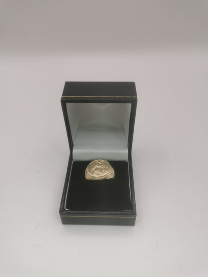 9k Gold Ring with St Christopher 5.41G Hallmarked(375) and Tested Size P