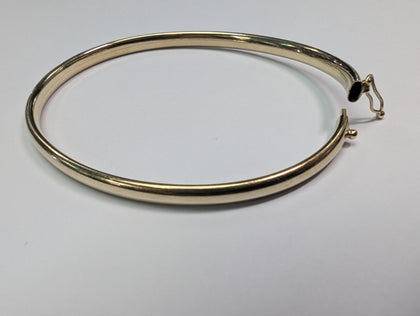 9CT GOLD HALF PATTERNED BANGLE PRESTON STORE