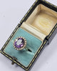 Antique 9ct Amethyst & Pearl Seed  Cluster Ring Size "O"