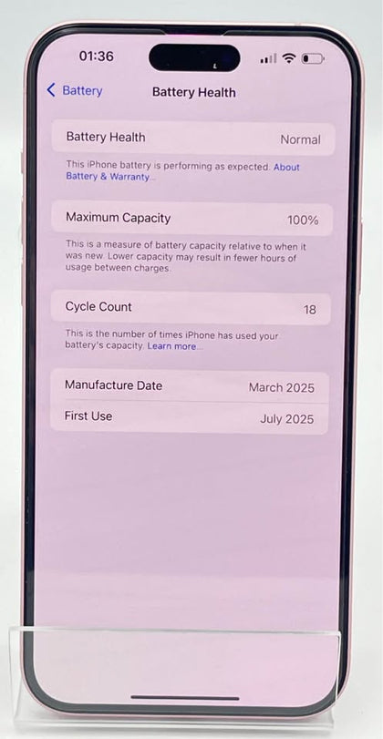 APPLE IPHONE 15 PLUS 128GB, PINK, UNLOCKED, UNBOXED, BATTERY CAP 100%