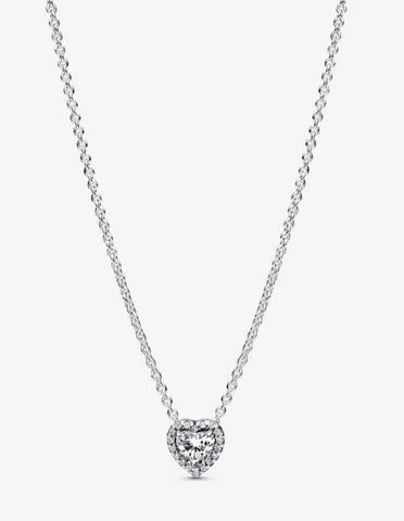 Pandora silver elevated heart necklace 18