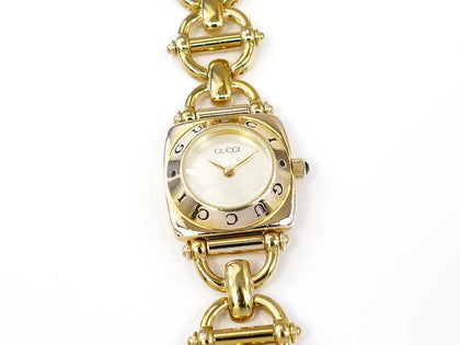 Gucci 6400L White Mother of Pearl Dial with 18k Gold Plated Case