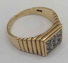 9ct yellow gold with 6 clear stones size P Boxed 5.31g hallmarked