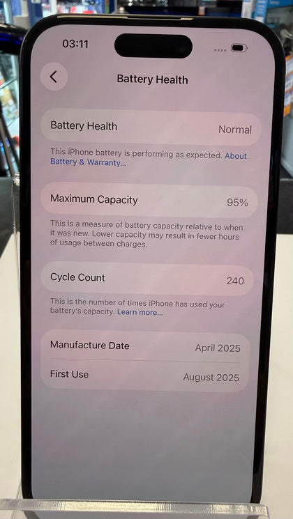 iPhone 15 128gb 95% Battery Health