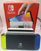 Nintendo Switch 64GB OLED Console - Boxed With Green & Purple Joycons, Docking Station & Cables