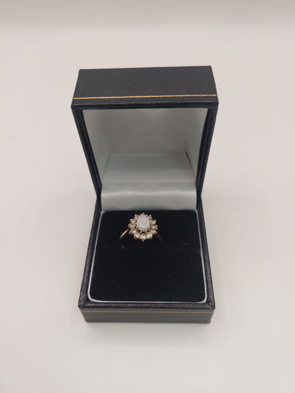 9k Gold Ring with stones 1.89G Hallmarked(375)&Tested Size H