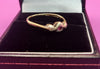 9CT - Yellow Gold Ring With Red And Clear Stones - 1.29G - Size P. Hallmarked