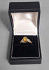 14ct GOLD RING ORANGE/CLEAR STONE 585 2.5G Size N
