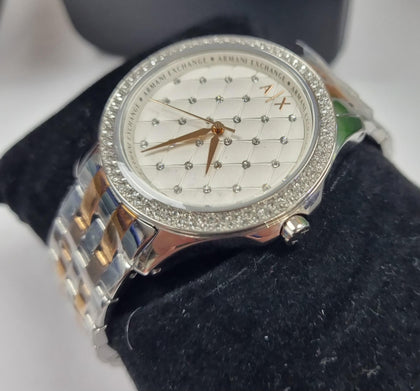 Armani Exchange AX5249 Women's Bracelet Strap Watch, Silver/Rose Gold