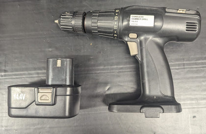 14.4v Cordless Hammer Drill with one battery and charger