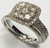 18ct white gold engagment ring & wedding ring set with Diamond size L 1/2