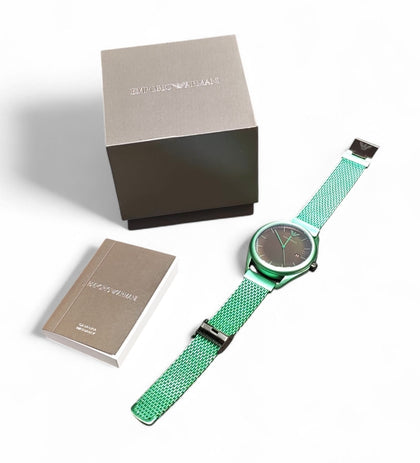 Emporio Armani Matteo Mesh Watch Green**Boxed**