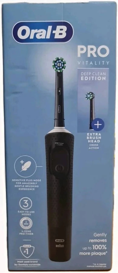 Oral-b Pro Vitality Deep Clean Electric Toothbrush With 2 Brush Heads