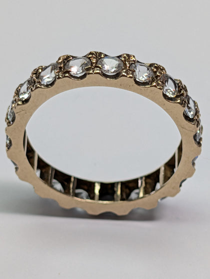 9ct Gold Jagged Cz Ring