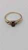 9ct Yellow Gold Oval Red Stone Accent Cocktail Ring - 2.74 Grams - Size P