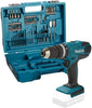 Makita HP457D 18v G-Series Lithium Combi Hammer Drill and 74 Screwdriver Bit Set