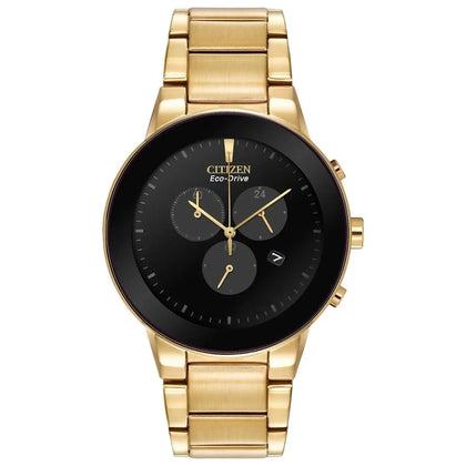 Citizen Eco-Drive Chronograph Men`s Black Dial Round Watch INT-AT2242-55E