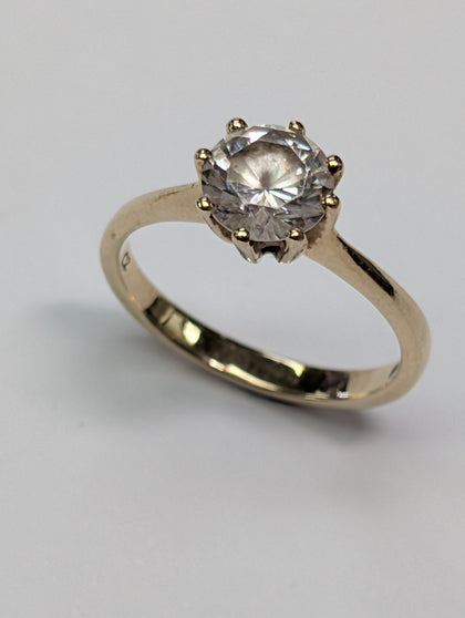9ct Gold Large Cz Stone Ring