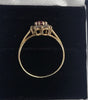 9ct Yellow Gold Ring With Clear And Pink Stones - 1.8G - Size P. Hallmarked