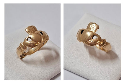 9 Carat Gold Claddagh Ring Size O/P