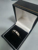 18CT White Gold Ring 3.7G HM 750 Size L With blue/white stones
