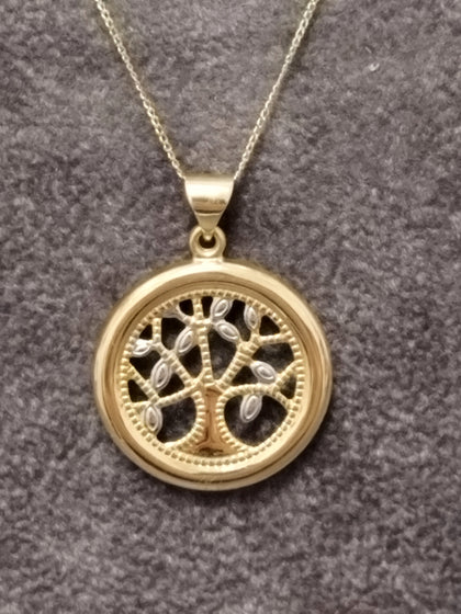 9ct Yellow & White Gold 'Tree of Life' Necklace