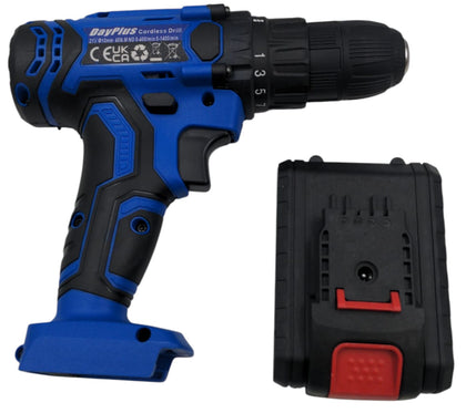 Day Plus Cordless Drill with 21V 1.5Ah Battery, Charger and Hard Case