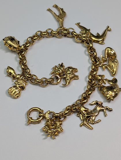9CT GOLD CHARM BRACELET PRESTON STORE