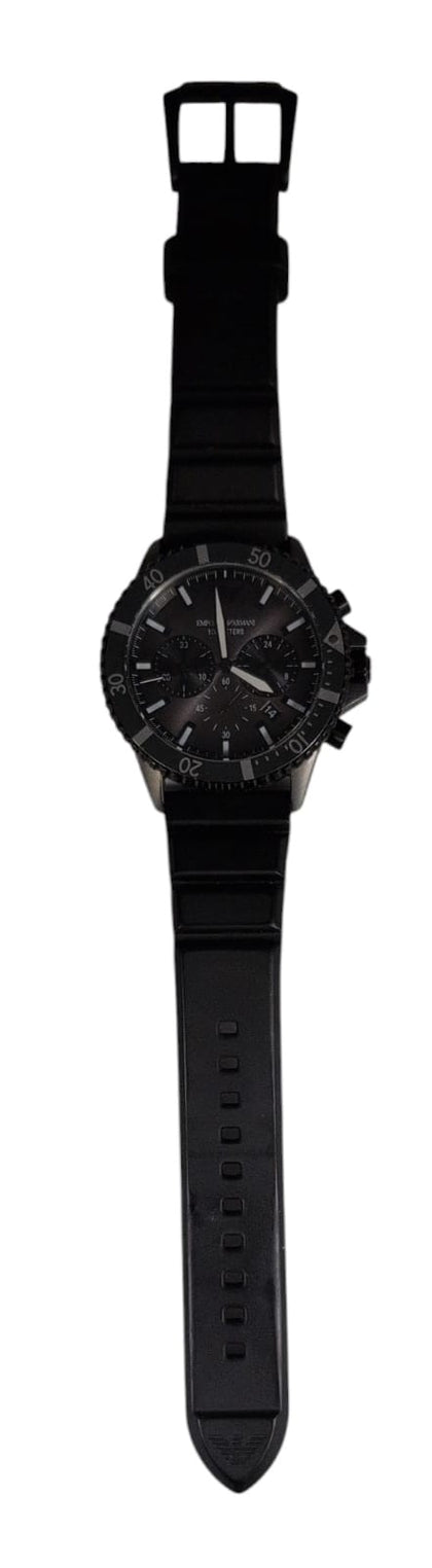 Emporio Armani Watch for Men, Quartz Chronograph Movement and 43mm Case Size with Silicone Strap